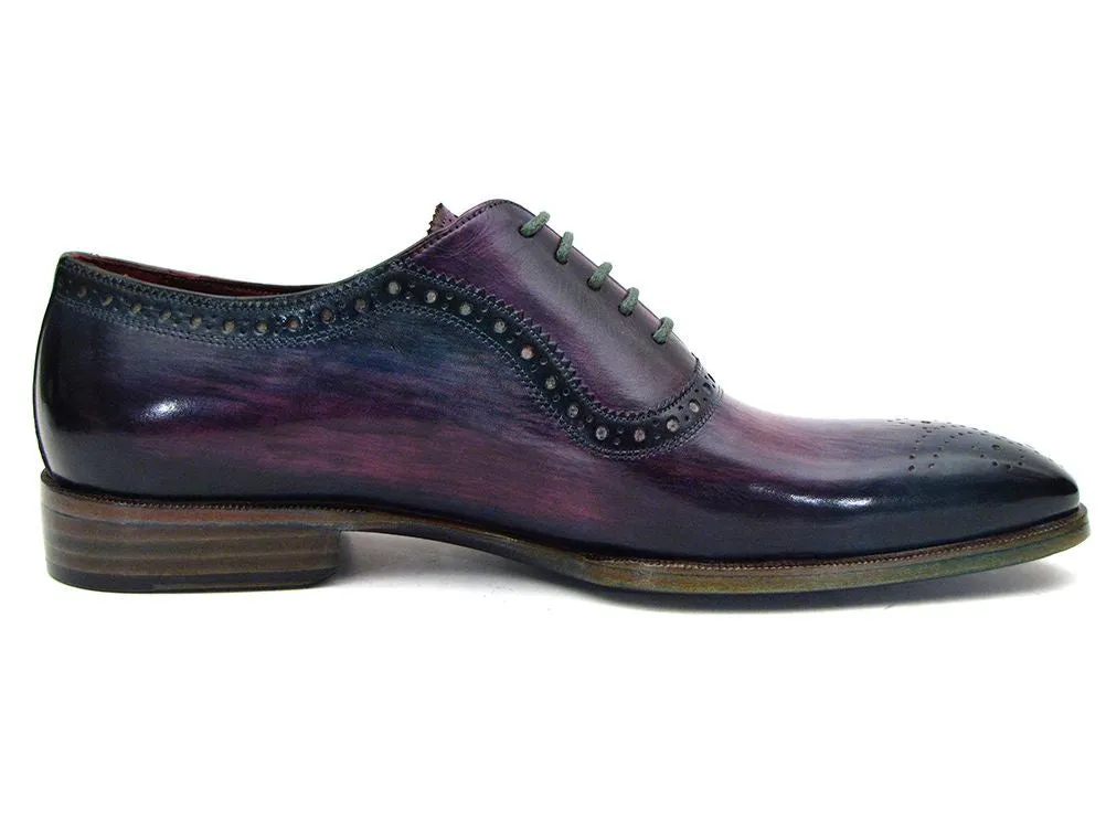 Paul Parkman Men's Purple & Navy Medallion Toe Oxfords