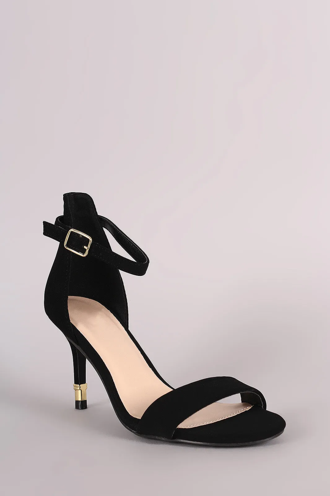 Qupid Open Toe Gold Kitten Heel