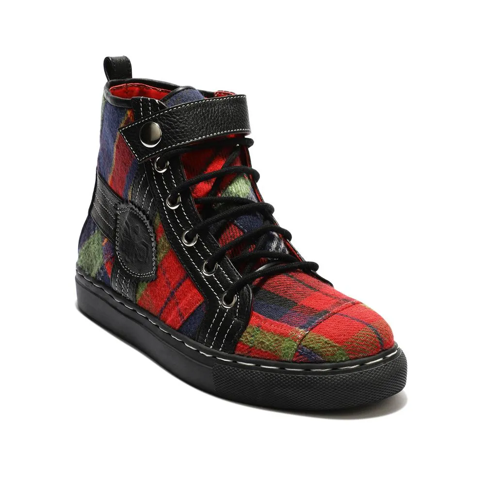 Red Tartans HighTops_  For Men (discontinued)