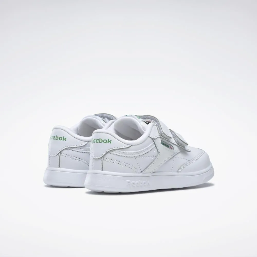 Reebok Footwear Kids Club C Shoes - Toddler WHT/GLEN GREEN/VECTOR BLUE