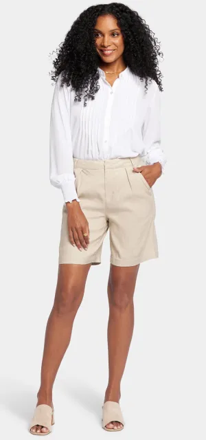 Relaxed Short Beige Stretch Linnen | Feather