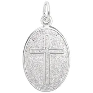 Rembrandt Charms - Cross Oval Disc Charm - 6599