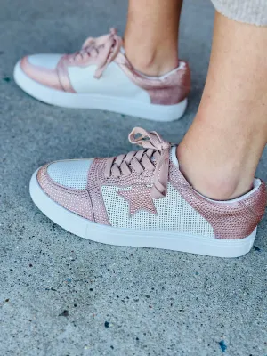 Rose Glow Champagne Crystal Tennis Shoe