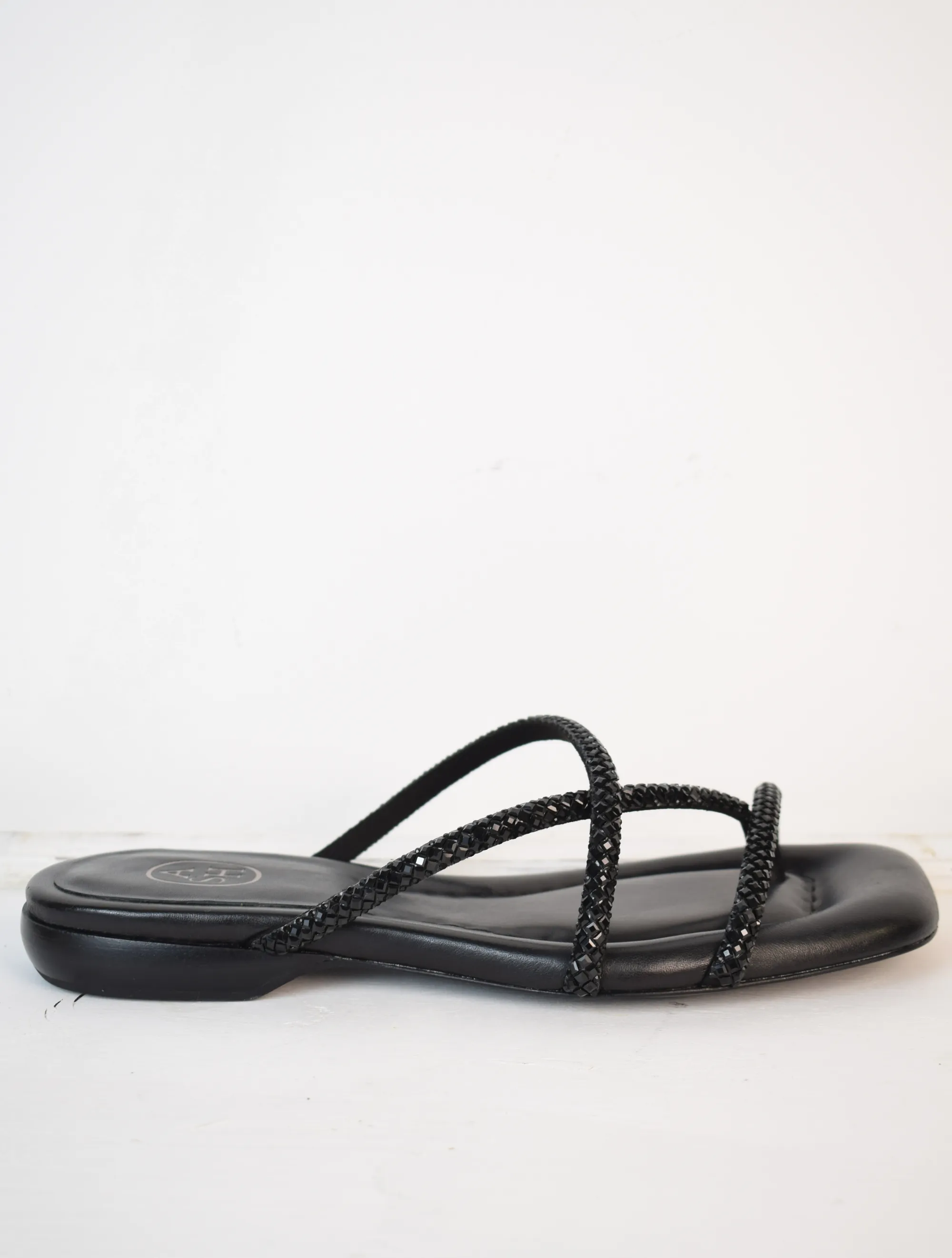 Rubis Crystal Sliders Black