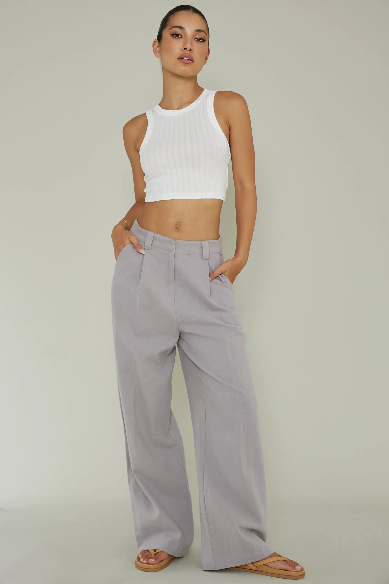 Seeker Ribbed Crop Top White