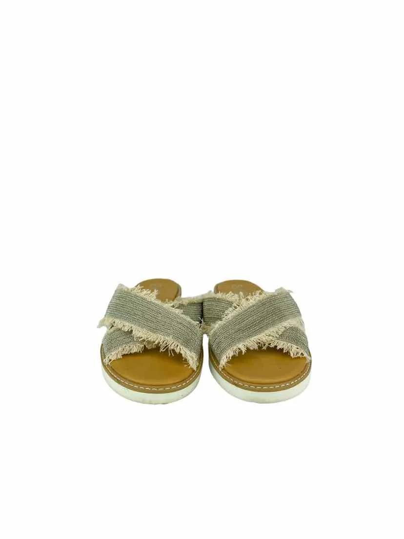 Seychelles, Women's Jasmine Metallic Slide Sandals, Silver/Natural, Size 8.5