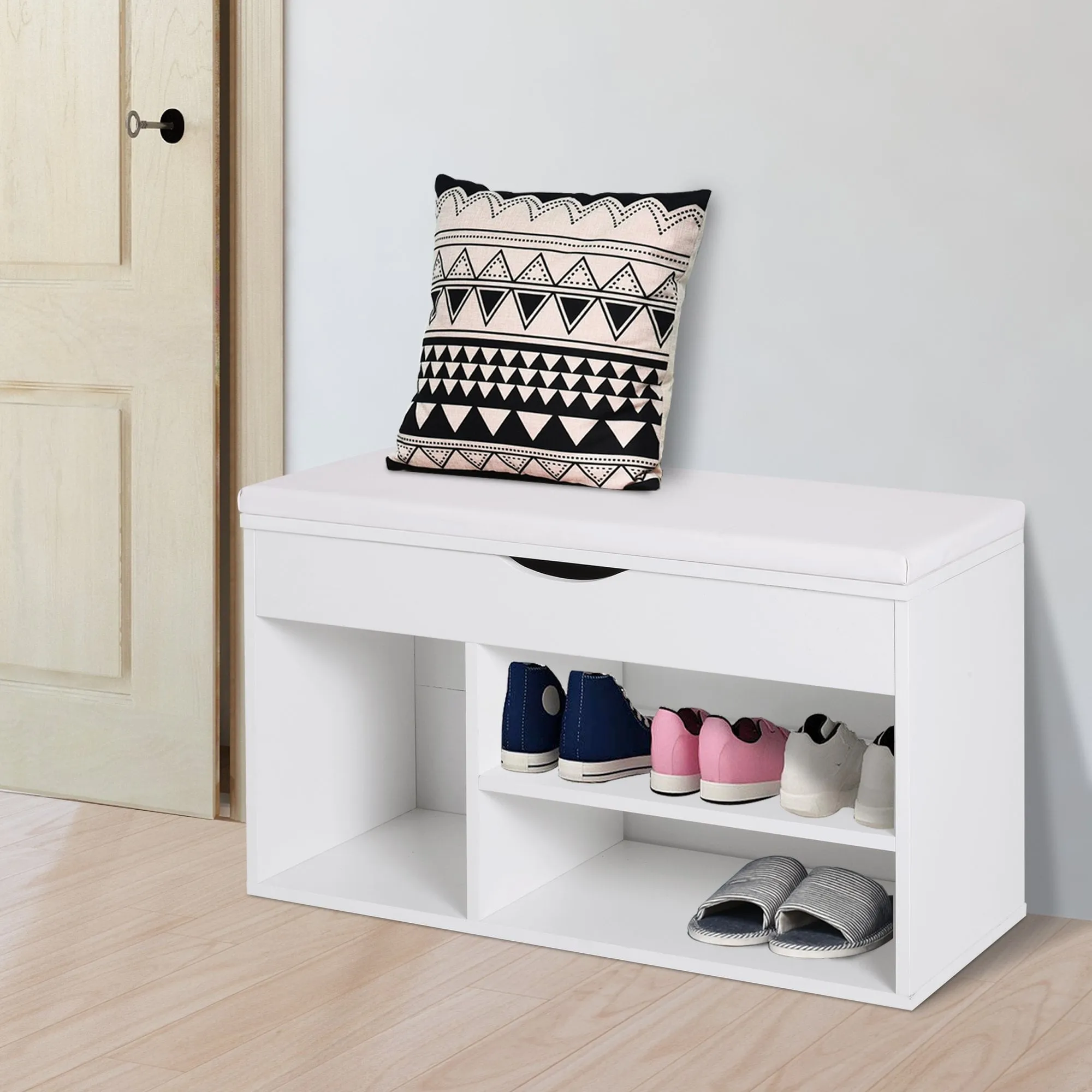 Shoe Cabinet, 47H cm-White