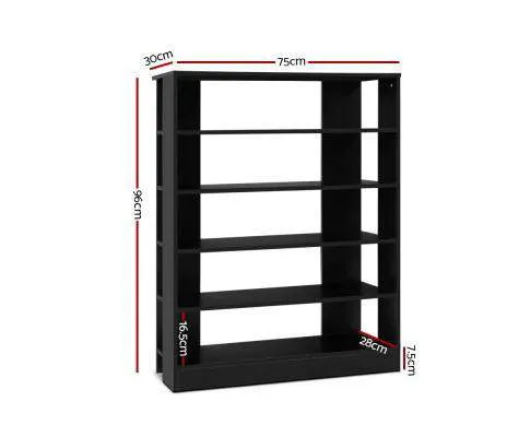 Shoe Cabinet Shoes Organiser Storage Rack 30 Pairs Black Shelf Wooden