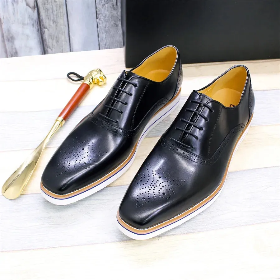 Solid Lace-Up Pointed Toe Oxford Shoes