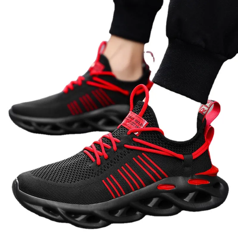 Spring/Summer 2021 new blade bottom leisure sports men's shoes fly woven breathable lightweight tide shoes coconut cross-border plus size shoes