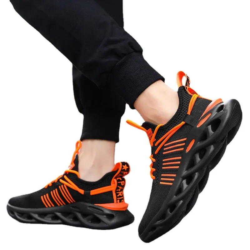 Spring/Summer 2021 new blade bottom leisure sports men's shoes fly woven breathable lightweight tide shoes coconut cross-border plus size shoes