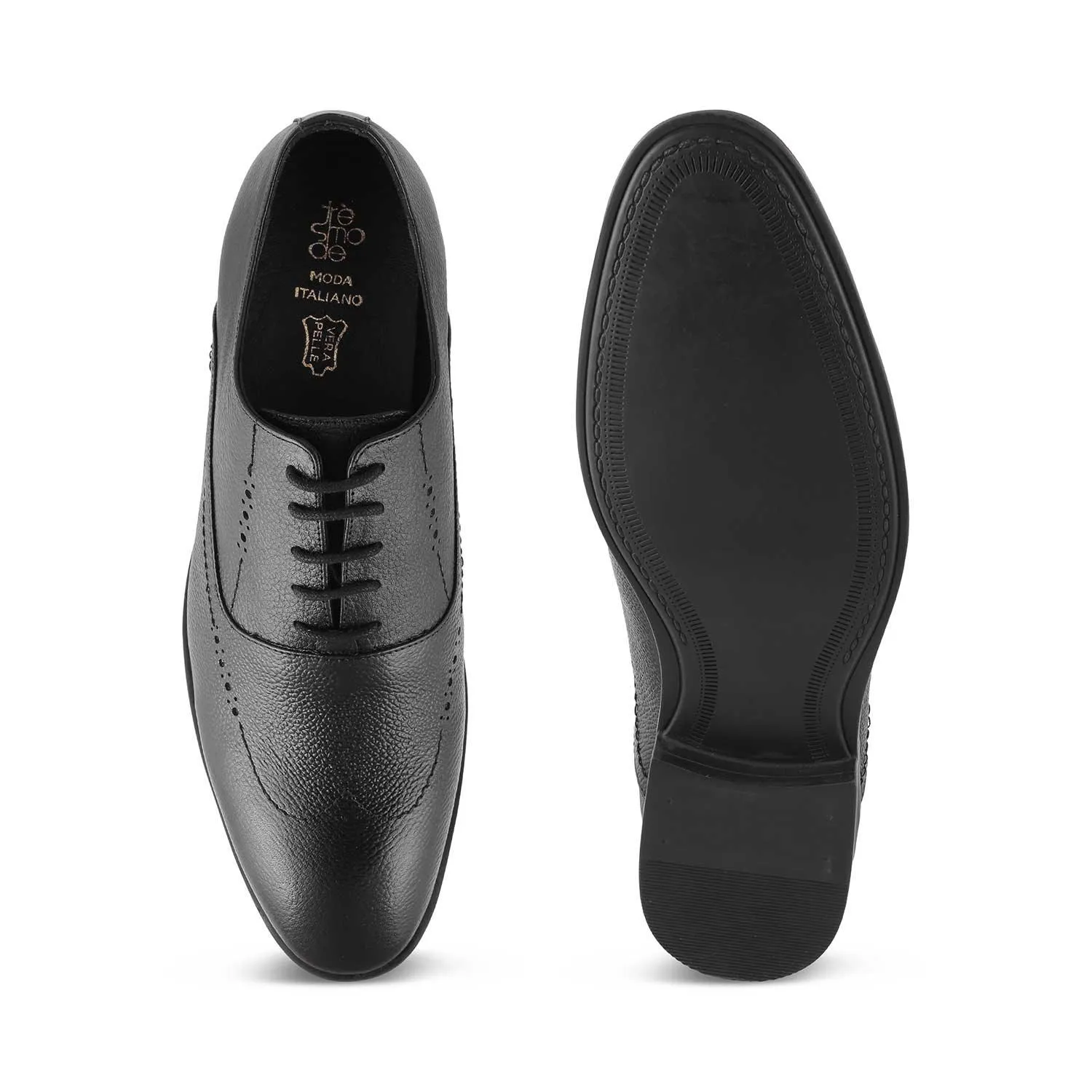 The Alberta Black Men's Oxford Brogue Lace Ups Tresmode