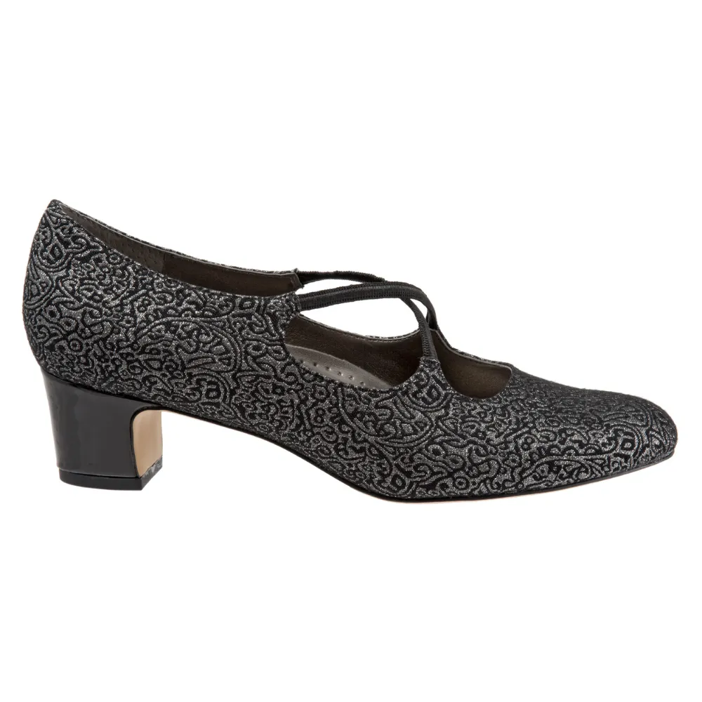 Trotters Jamie Black Silver Pump (Women's)