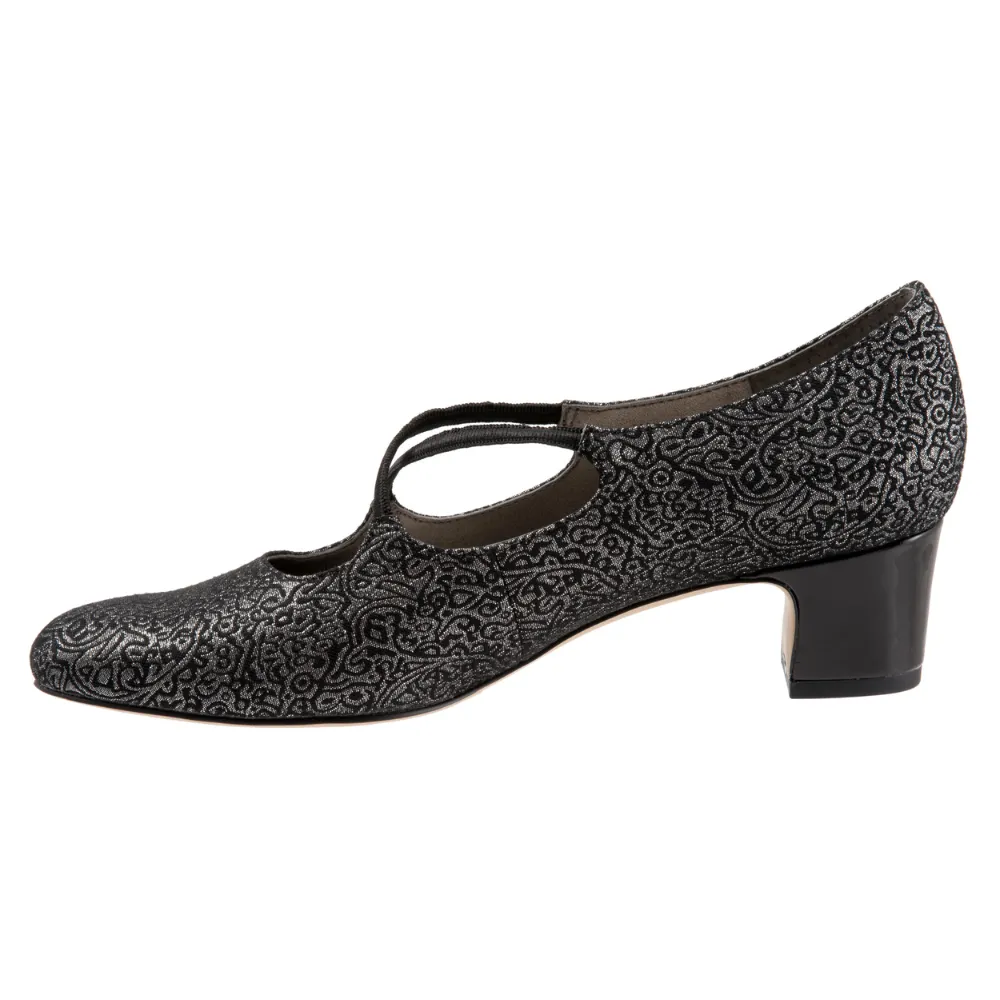 Trotters Jamie Black Silver Pump (Women's)