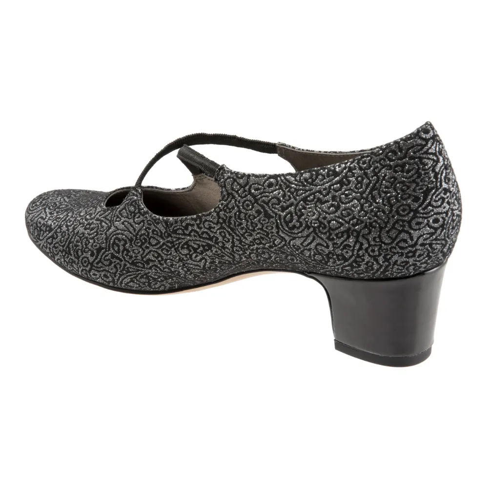 Trotters Jamie Black Silver Pump (Women's)