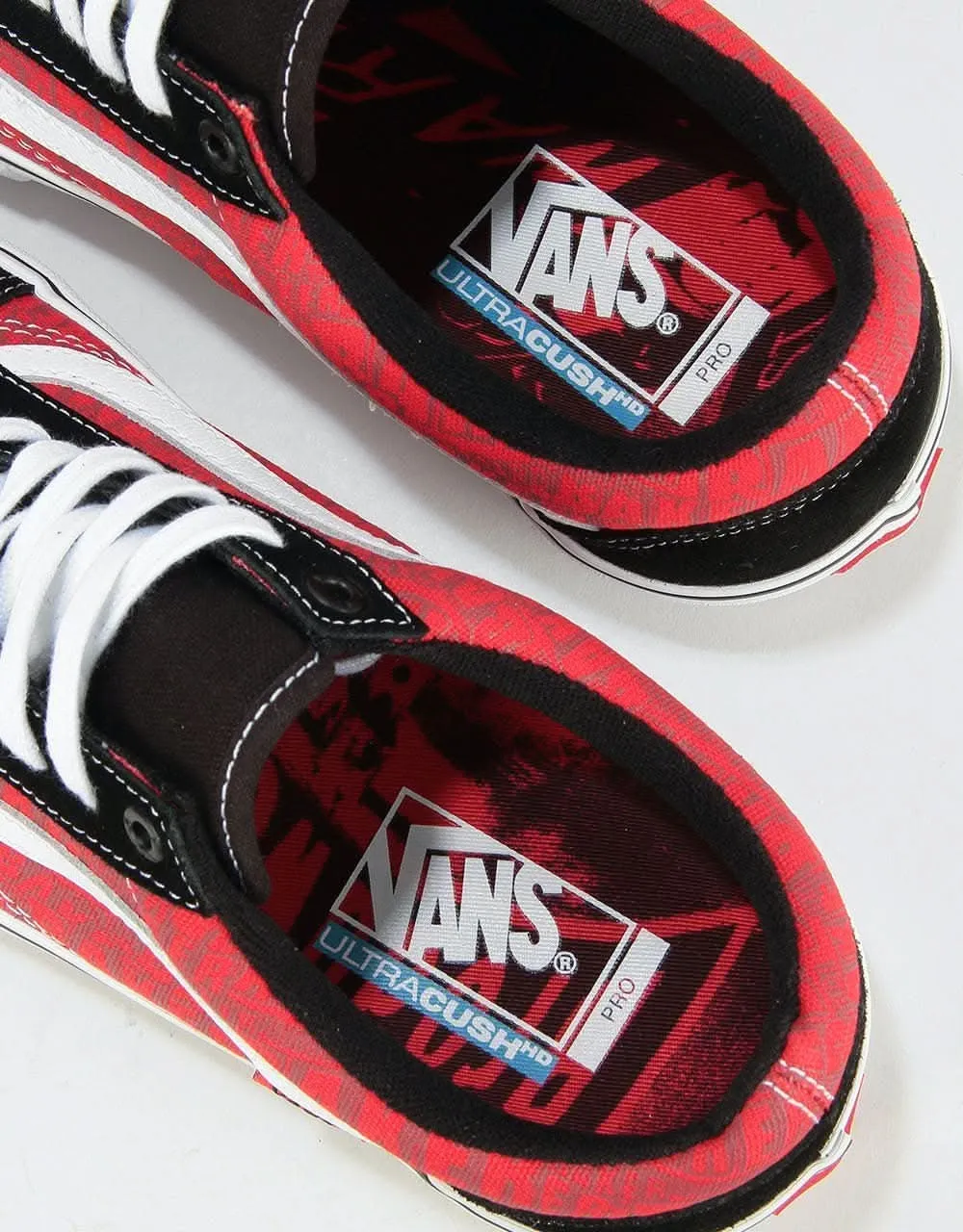 Vans Old Skool Pro Skate Shoes - (Baker) Black/White/Red