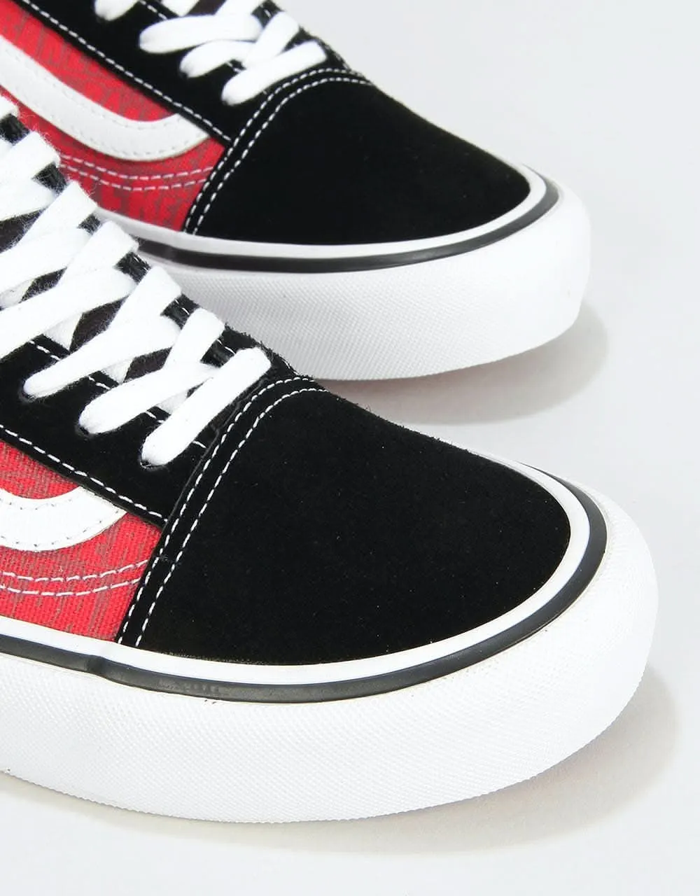 Vans Old Skool Pro Skate Shoes - (Baker) Black/White/Red