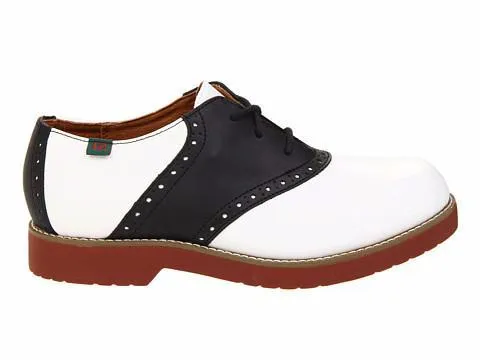 Varsity - White & Black Saddle Oxford