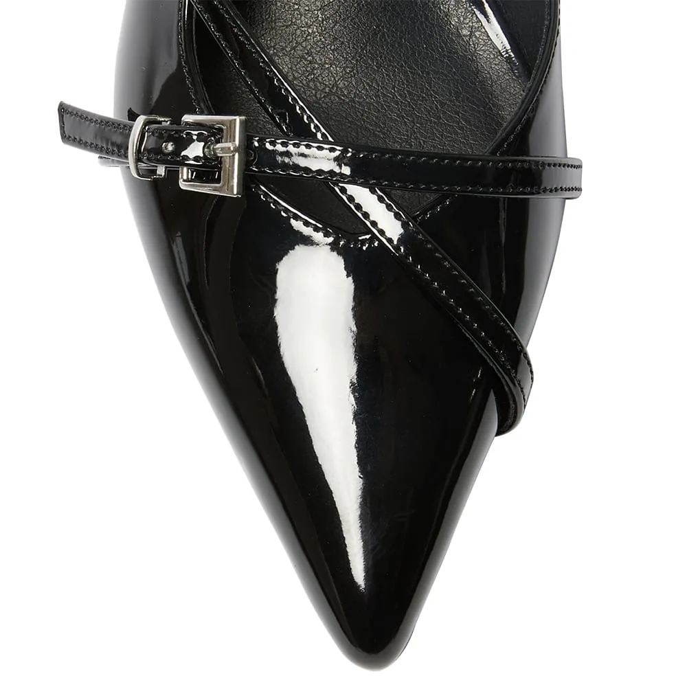 Veronica Heel in Black Patent