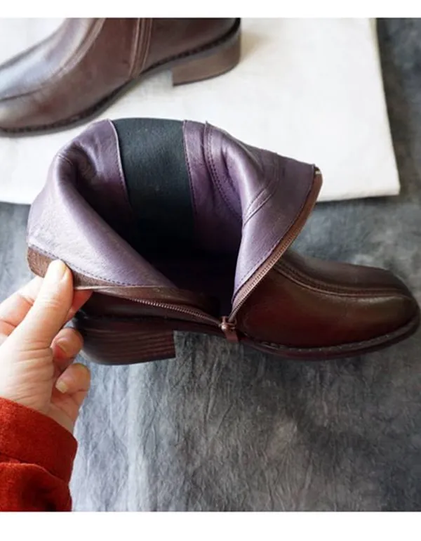 Vintage Leather Chelsea Boots Women