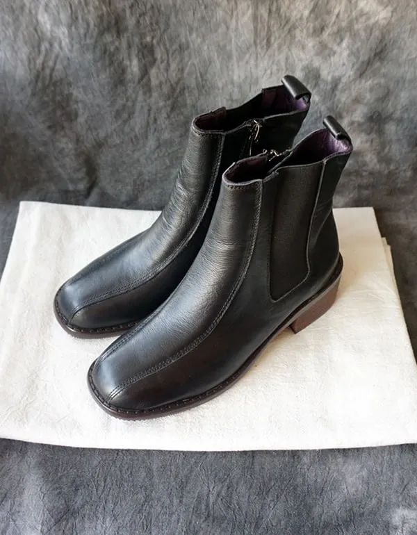 Vintage Leather Chelsea Boots Women