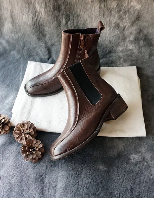 Vintage Leather Chelsea Boots Women