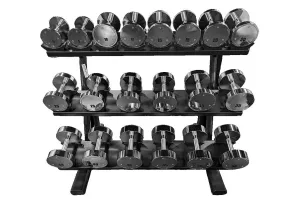 Warrior Pro-Style Chrome Dumbbell Set (5-50lb)