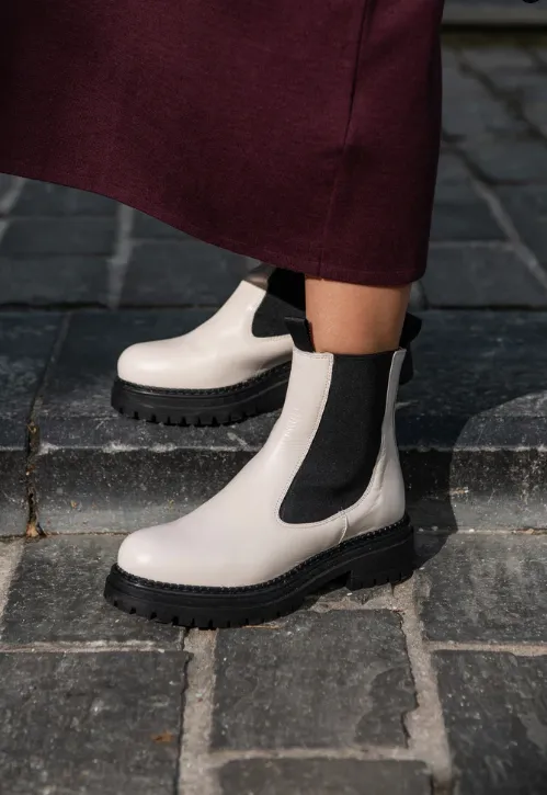 White Chelsea Boots