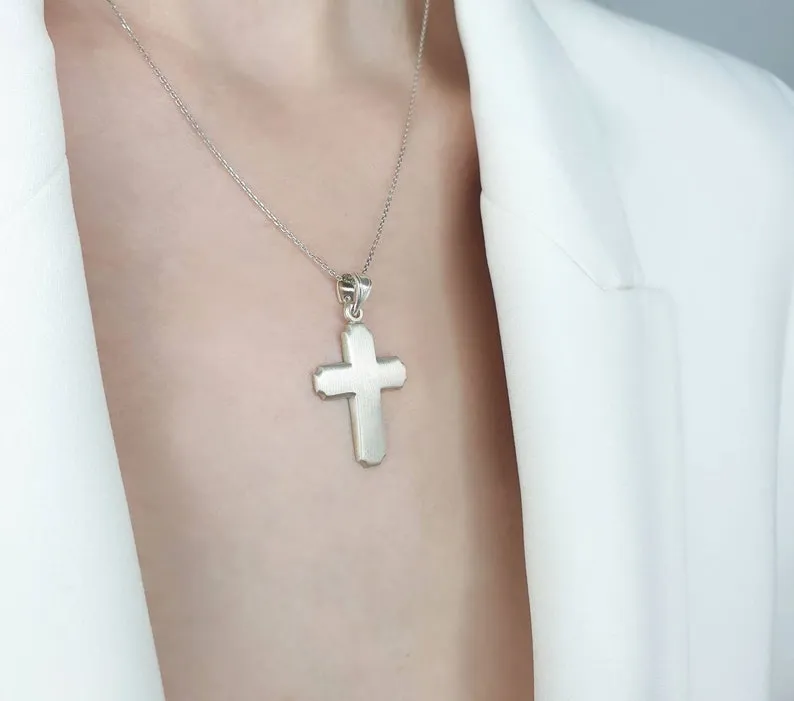 White Gold Cross Necklace