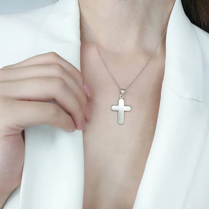 White Gold Cross Necklace