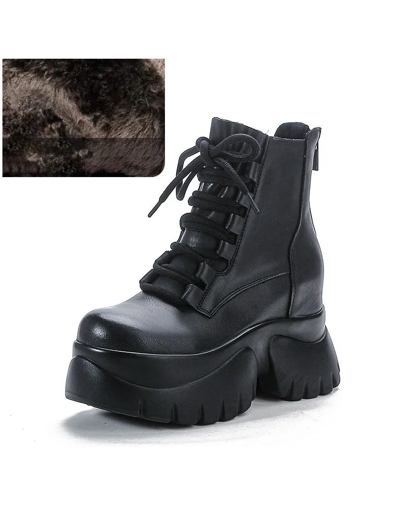 Winter Autumn Waterproof Lace-up Platform Boots