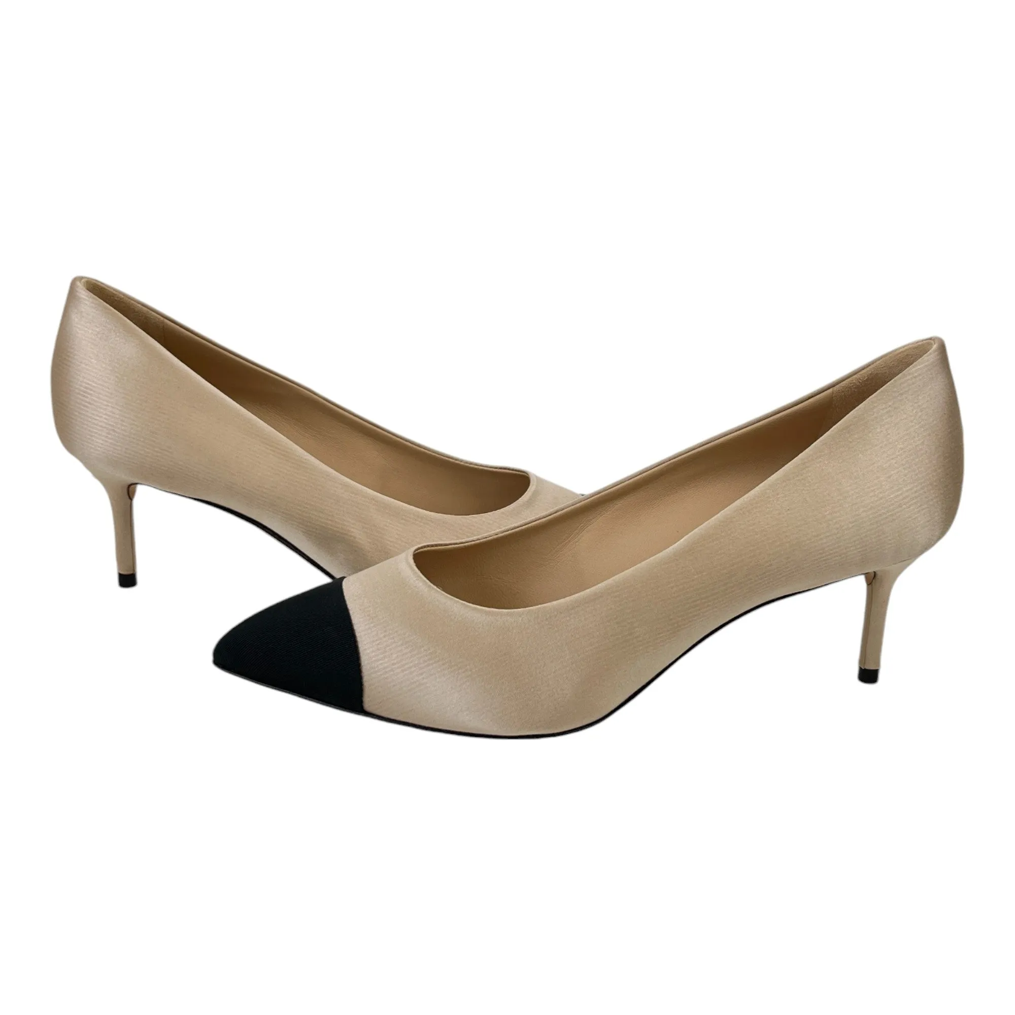 Women's Bi-Colour Cc Kitten Heels Beige Size EU 37 / UK 4