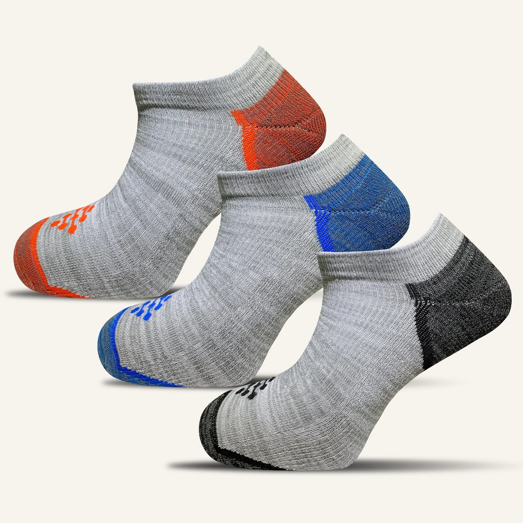 Women's Colorful Sport Cushioned Ankle Socks - 3 Pair