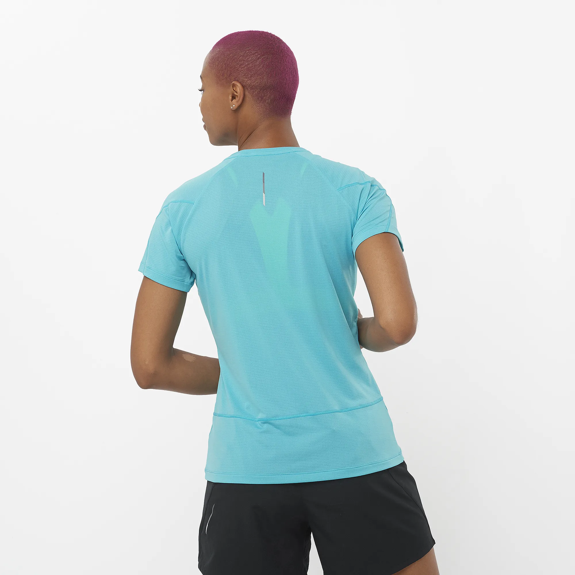 Women's Cross Run Short Sleeve T-Shirt (Peacock Blue)