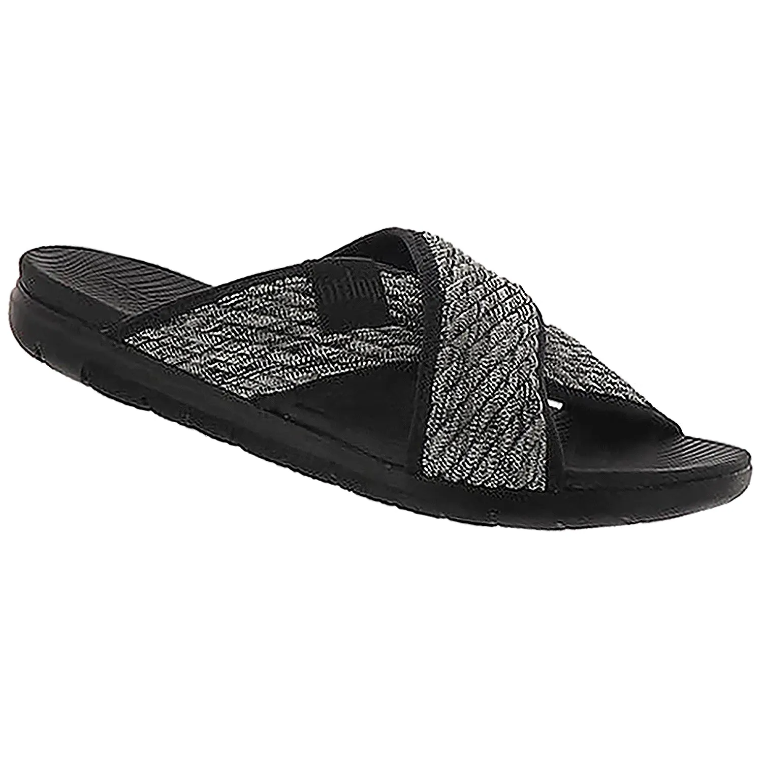 Women's Fit Flop Artknit Cross Slide Black Mix Fabric