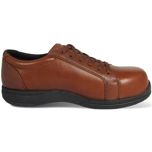 WOMEN'S GENUINE GRIP BROWN OXFORD S/R COMP TOE GG361