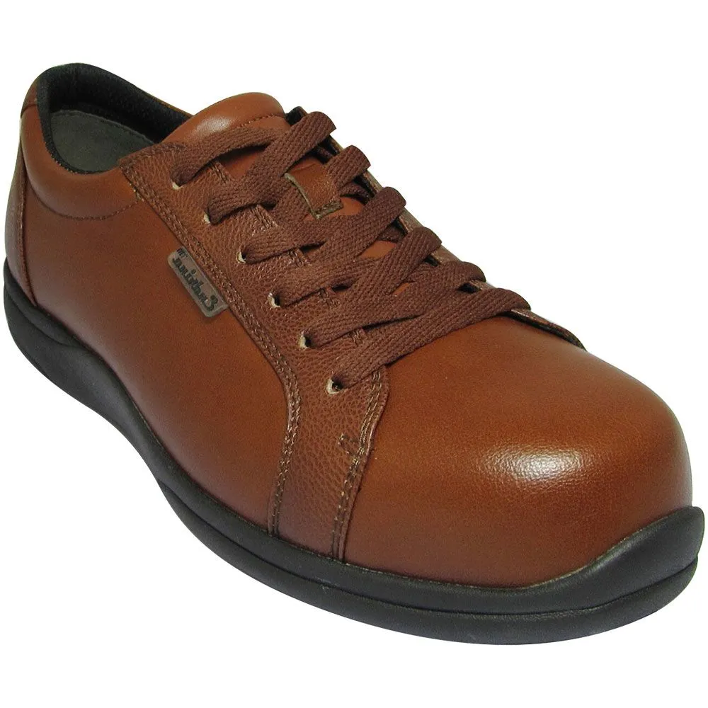 WOMEN'S GENUINE GRIP BROWN OXFORD S/R COMP TOE GG361