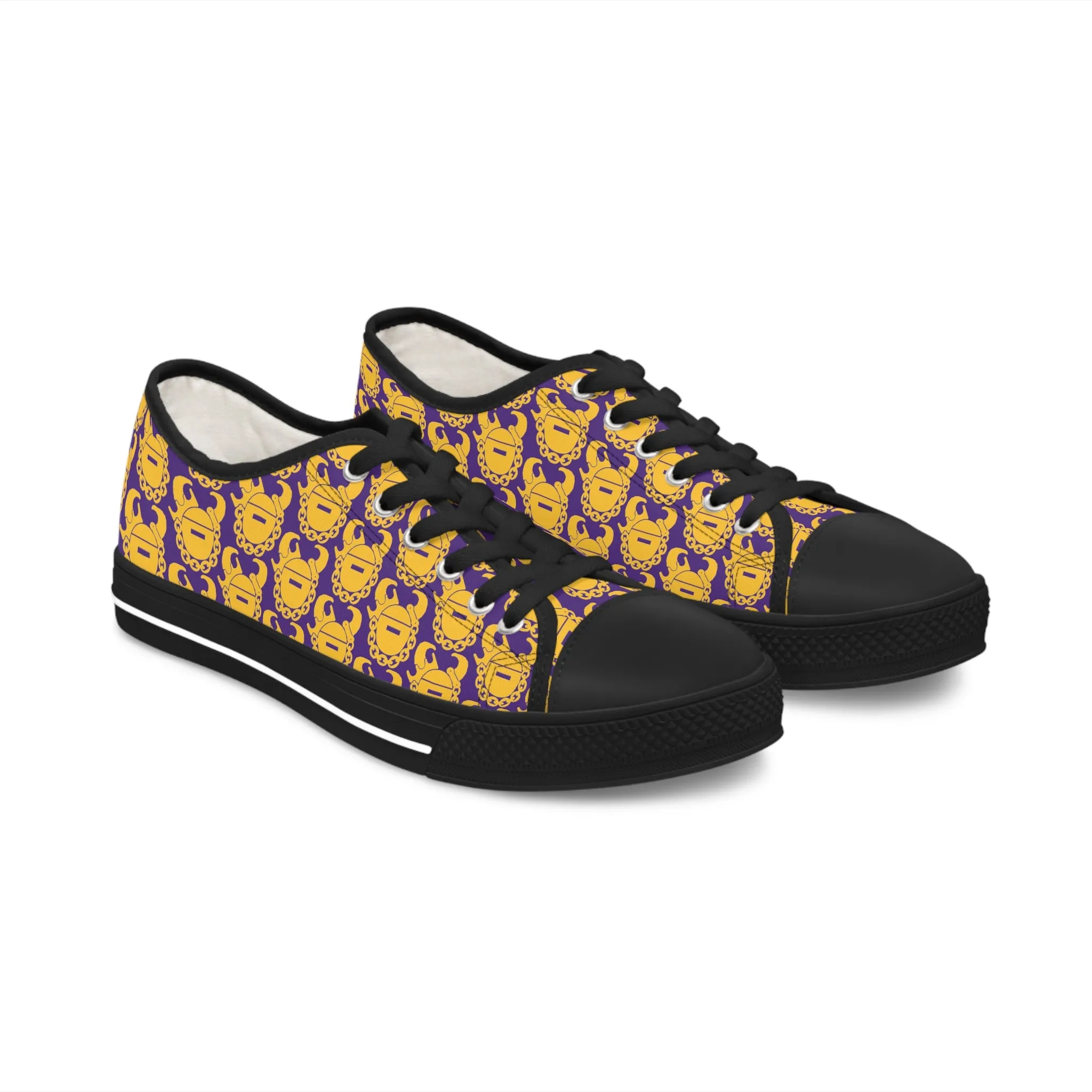 Women's Low Top Sneakers - Purple/Gold Helmets