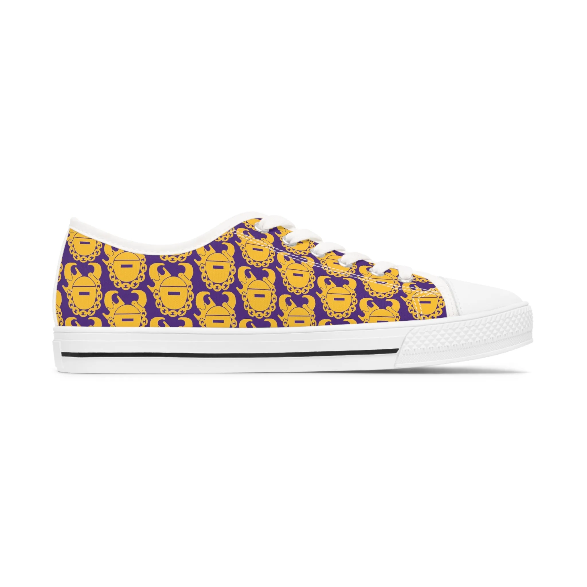 Women's Low Top Sneakers - Purple/Gold Helmets