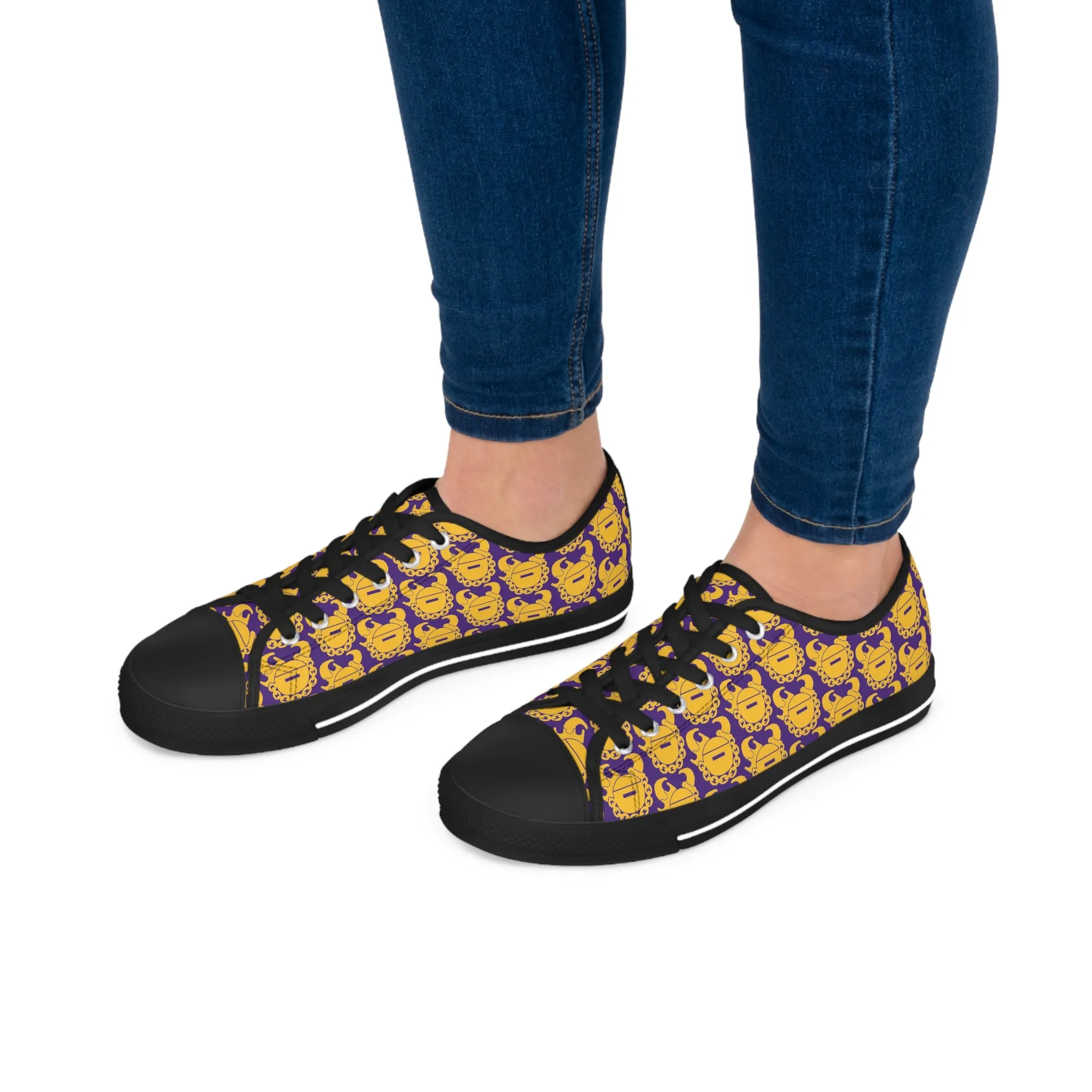 Women's Low Top Sneakers - Purple/Gold Helmets