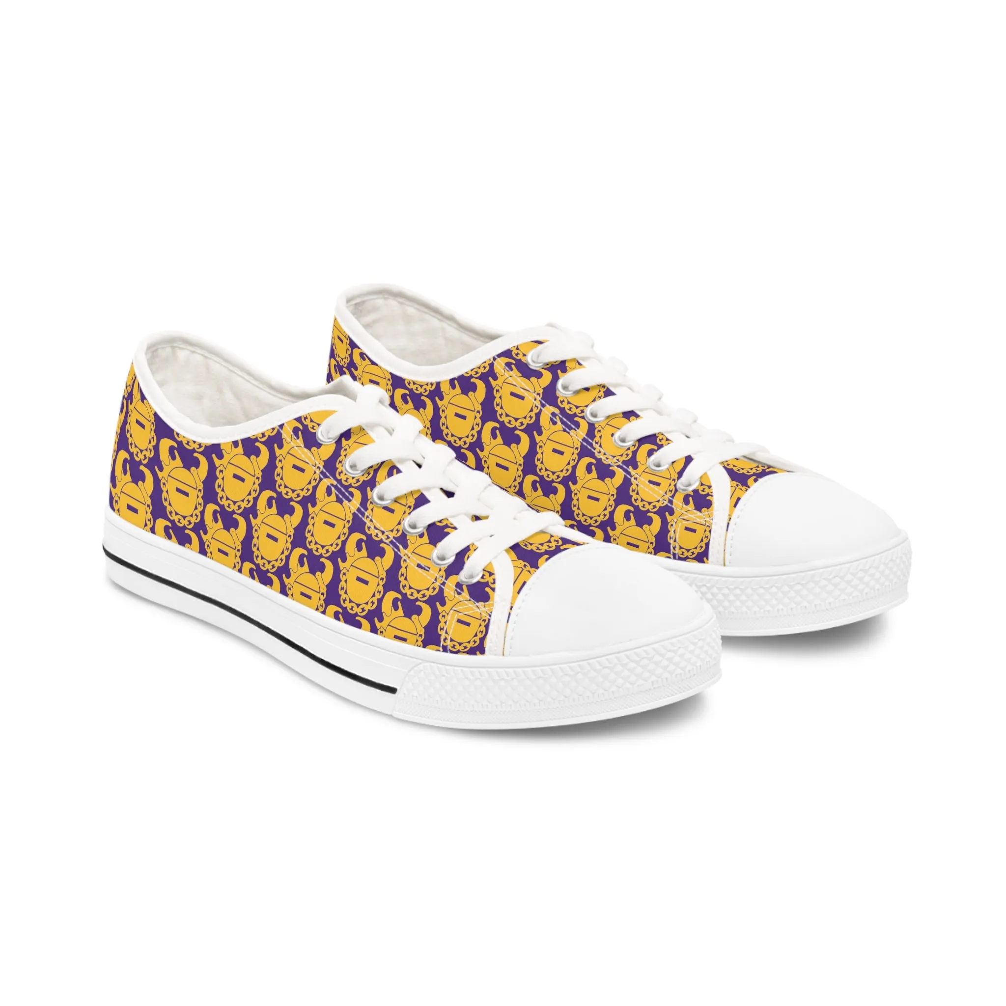 Women's Low Top Sneakers - Purple/Gold Helmets