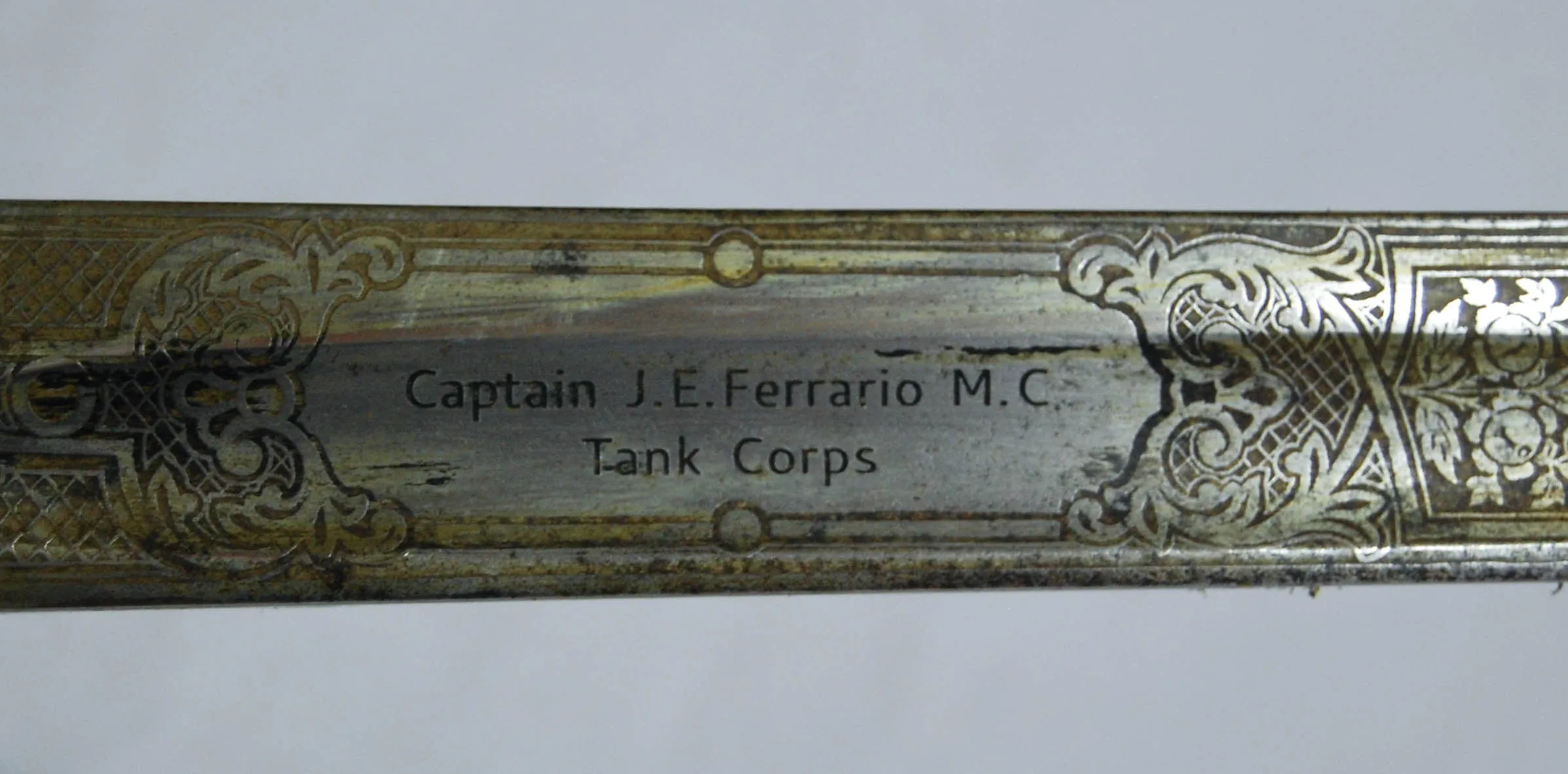 World War One Period British Royal Artillery Officer's Sword to JE Ferrario Double MC Winner, Tank Corps